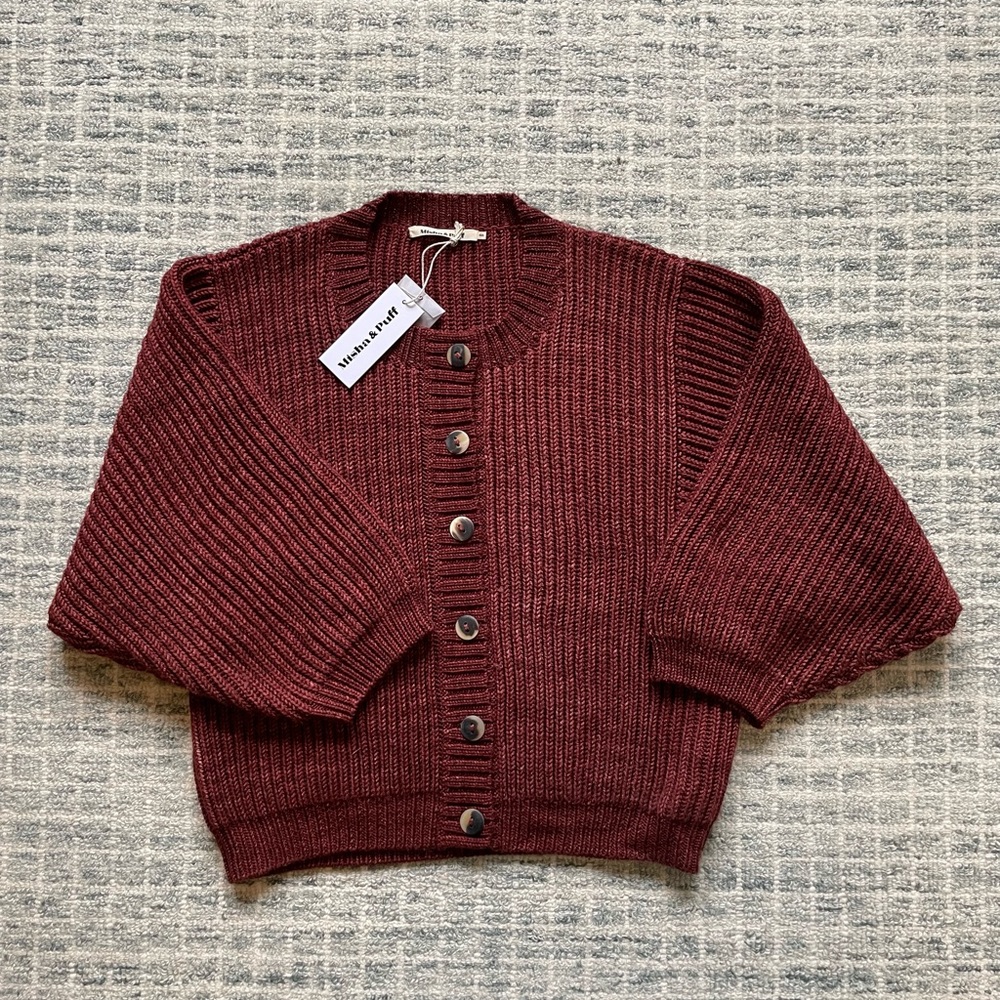 Misha & Puff Adult Fisherman Cardigan — Merino Wool